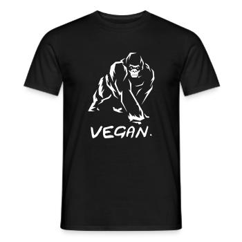 Vegan gorilla - Men's T-Shirt - black - Front - AI Model Male 178 light (178cm)