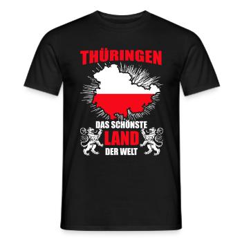Thüringen Schönstes Land Der Welt Lustiger Spruch - Männer T-Shirt - Schwarz - Vorne - AI Model Male 178 light (178cm)