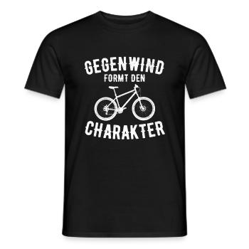 Gegenwind formt den charakter - Männer T-Shirt - Schwarz - Vorne - AI Model Male 178 light (178cm)
