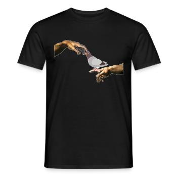 Michelangelo creation pigeon pigeon breeding art - Men's T-Shirt - black - Front - AI Model Male 178 light (178cm)