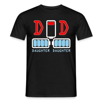 Funny twin shirts for dad of twins daughter shirt - Men's T-Shirt - black - Front - AI Model Male 178 light (178cm)