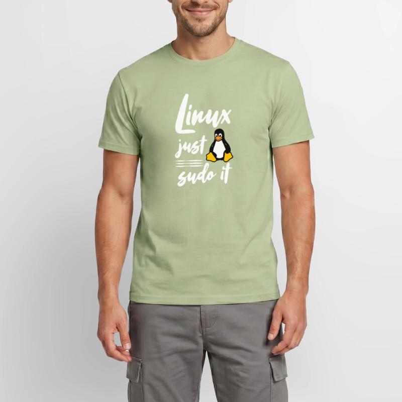 Linux just sudo it Männer T-Shirt