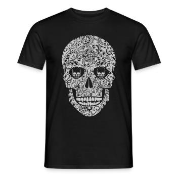 Skull skull skull head skeleton skull - Men's T-Shirt - black - Front - AI Model Male 178 light (178cm)