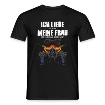 Lustiges Paintball Ich liebe meine Frau Paintball - Männer T-Shirt - Schwarz - Vorne - AI Model Male 178 light (178cm)