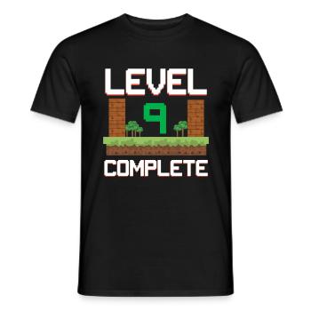 Gamer children 9th birthday boys 9 years level 9 - Men's T-Shirt - black - Front - AI Model Male 178 light (178cm)