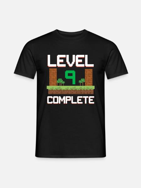 Gamer Kinder 9. Geburtstag Jungen 9 Jahre Level 9 - Männer T-Shirt - Schwarz