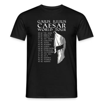 Ancient history Gaius Julius Caesar Helm world tour - Men's T-Shirt - black - Front - AI Model Male 178 light (178cm)