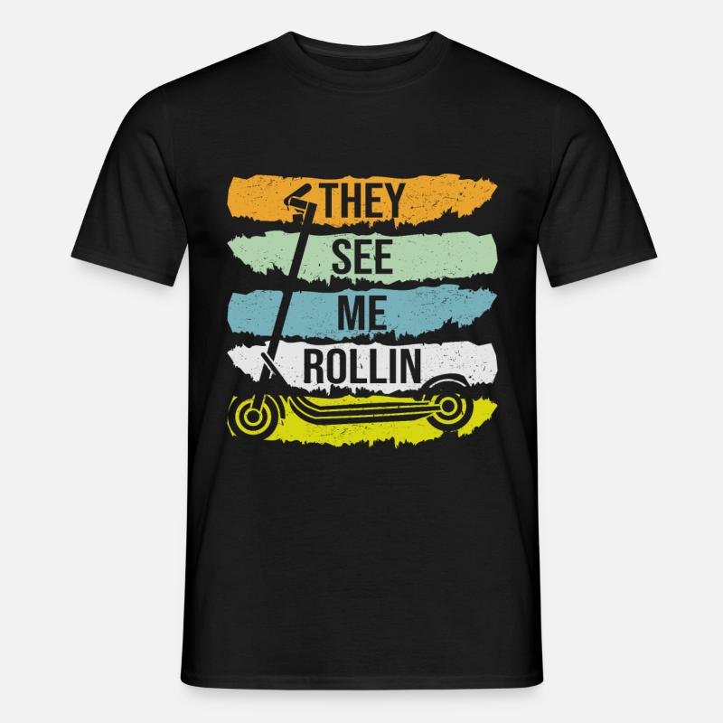 Scooter Roller E-Scooter Geschenk Retro - Männer T-Shirt - Schwarz