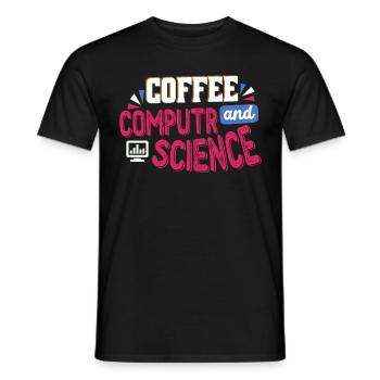 Coffee And Computer Science engineer Gifts Shirt - Männer T-Shirt - Schwarz - Vorne - AI Model Male 178 light (178cm)