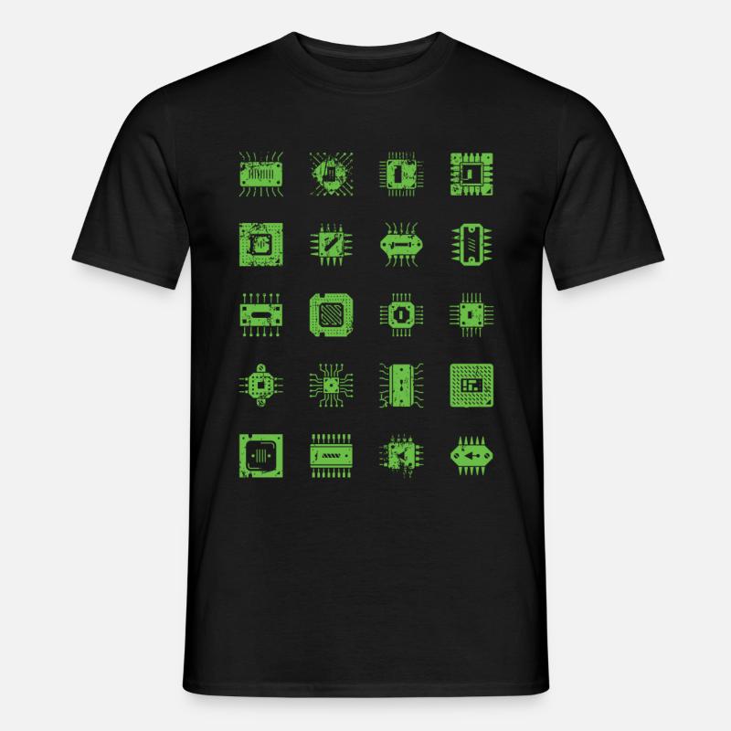 Microchips Microchip CPU Computer Scientist Hardware - Men’s T-shirt - black