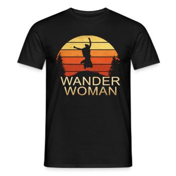 Hiking Woman - Men's T-Shirt - black - Front - AI Model Male 178 light (178cm)