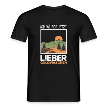 Goldwaschen Goldschürfen cooles Retro Design - Männer T-Shirt - Schwarz - Vorne - AI Model Male 178 light (178cm)