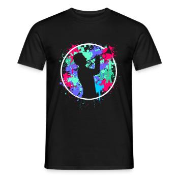 Trumpeter trumpet trumpet player - Men's T-Shirt - black - Front - AI Model Male 178 light (178cm)