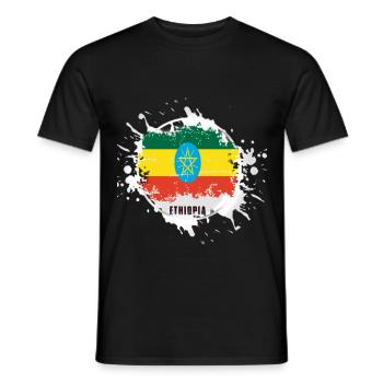 Ethiopia flag with blob - Men's T-Shirt - black - Front - AI Model Male 178 light (178cm)