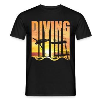 Diving Turmspringer Klippenspringer - Männer T-Shirt - Schwarz - Vorne - AI Model Male 178 light (178cm)