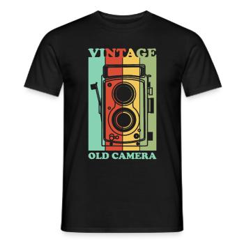 Vintage old camera - T-shirt homme - noir - Devant - AI Model Male 178 light (178cm)