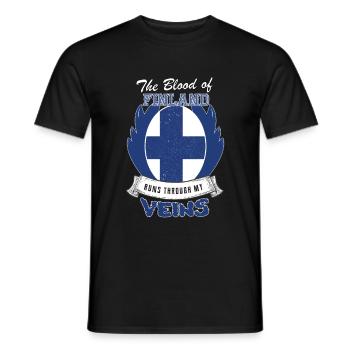 finnisch Blut fliesst durch meine Venen - Männer T-Shirt - Schwarz - Vorne - AI Model Male 178 light (178cm)