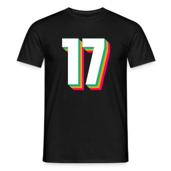 17 - Men's T-Shirt - black - Front - AI Model Male 178 light (178cm)