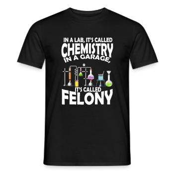 Chimie dans le laboratoire du garage du crime - T-shirt homme - noir - Devant - AI Model Male 178 light (178cm)