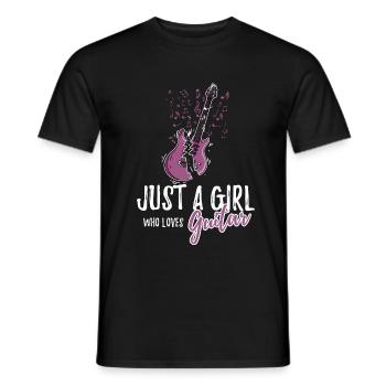 Just A Girl Who Loves Guitar Electric Guitarist - Men's T-Shirt - black - Front - AI Model Male 178 light (178cm)
