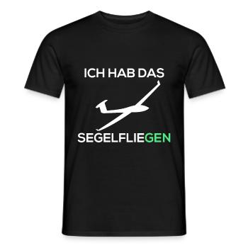 segelflieGEN spruch lustig tshirt geschenk witzig - Männer T-Shirt - Schwarz - Vorne - AI Model Male 178 light (178cm)