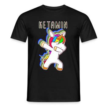 Ketamine Dabbing Unicorn Keta Unicorn Techno Rave D - Men's T-Shirt - black - Front - AI Model Male 178 light (178cm)