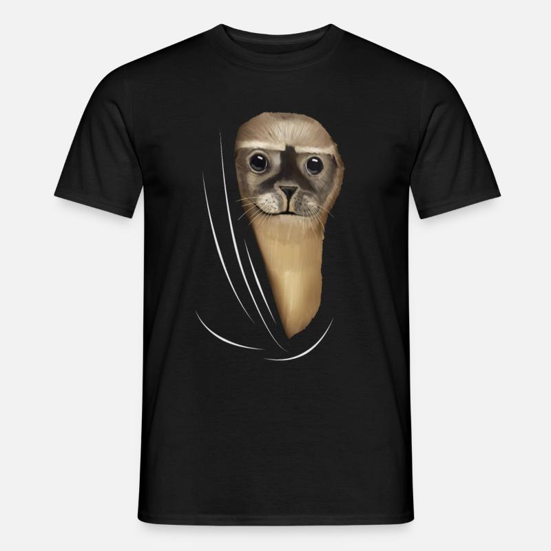 Robbe Robben Robbenliebhaber Geschenk - Männer T-Shirt - Schwarz
