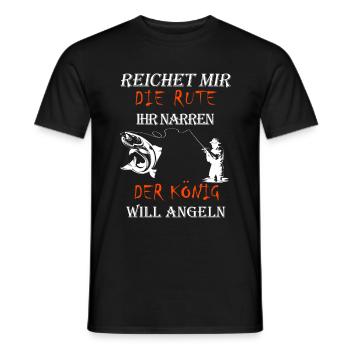 Angel Rute - Männer T-Shirt - Schwarz - Vorne - AI Model Male 178 light (178cm)