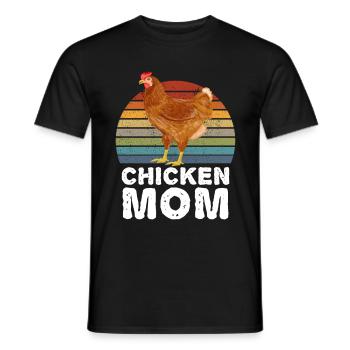 Chicken Mom Chicken Rooster Hen - Men's T-Shirt - black - Front - AI Model Male 178 light (178cm)