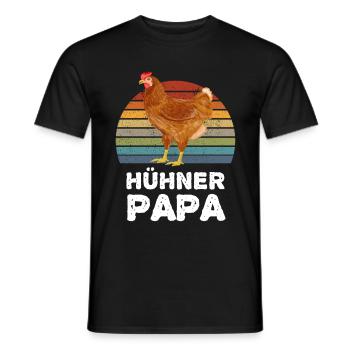 Hühner Papa Hahn Henne - Männer T-Shirt - Schwarz - Vorne - AI Model Male 178 light (178cm)