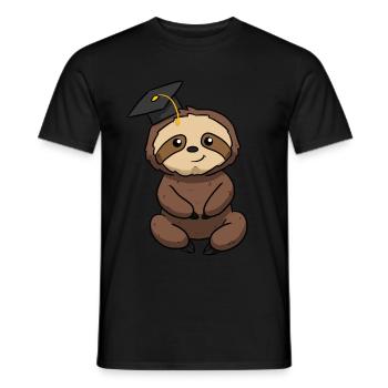 Graduation sloth - Men's T-Shirt - black - Front - AI Model Male 178 light (178cm)