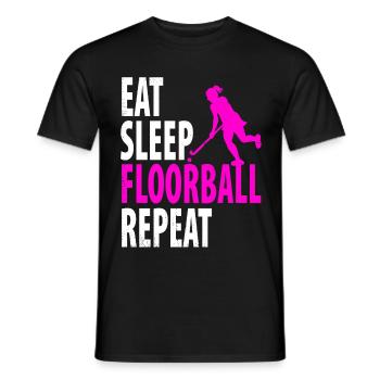 Floorball - Men's T-Shirt - black - Front - AI Model Male 178 light (178cm)