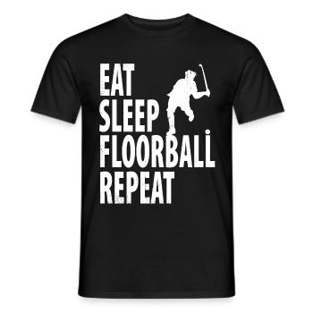 Floorball - Men's T-Shirt - black - Front - AI Model Male 178 light (178cm)
