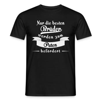 bruder patenonkel tshirt spruch pate - Männer T-Shirt - Schwarz - Vorne - AI Model Male 178 light (178cm)