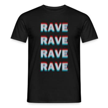Rave rave rave rave raver shirt Geschenkidee - Männer T-Shirt - Schwarz - Vorne - AI Model Male 178 light (178cm)