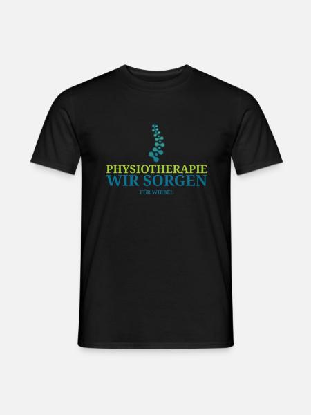 Physiotherapie Design Wir Sorgen für Wirbel - Männer T-Shirt - Schwarz