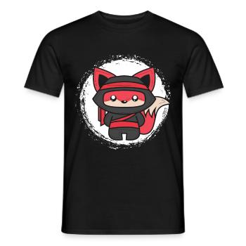 Cadeau renard ninja pour renards Shinobi et ninjas - T-shirt homme - noir - Devant - AI Model Male 178 light (178cm)