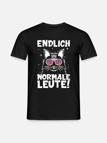 Normale Leute Acid Rave Cat - Männer T-Shirt - Schwarz