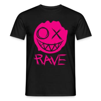 Ladies techno rave - Men's T-Shirt - black - Front - AI Model Male 178 light (178cm)