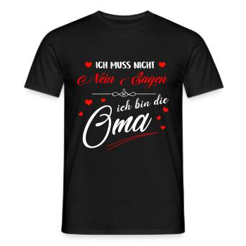 Ich muss nicht nein sagen ich bin die Oma - Männer T-Shirt - Schwarz - Vorne - AI Model Male 178 light (178cm)