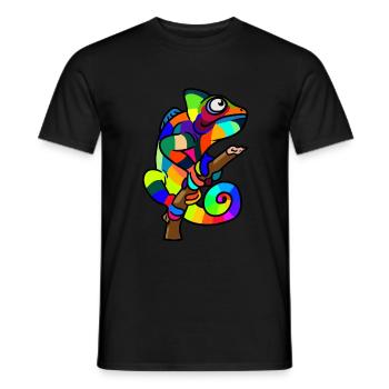 chameleon echse chamäleon exotisch bunt - Männer T-Shirt - Schwarz - Vorne - AI Model Male 178 light (178cm)