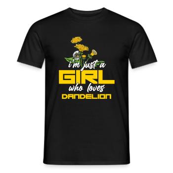 Je suis juste une fille qui aime le pissenlit pour les pissenlits - T-shirt homme - noir - Devant - AI Model Male 178 light (178cm)