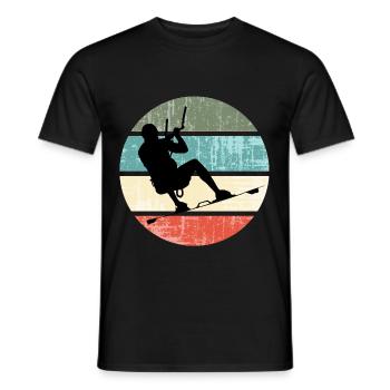 KITE Kite Kiteboard Kitesurf Retro - T-shirt homme - noir - Devant - AI Model Male 178 light (178cm)