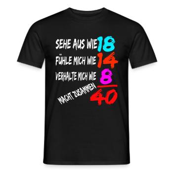 40 Geburtstag 40 Jahre alt Geschenk - Männer T-Shirt - Schwarz - Vorne - AI Model Male 178 light (178cm)