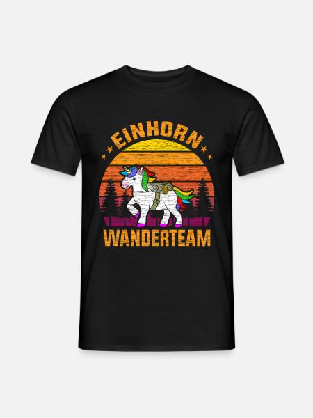 Einhorn Wanderteam Hiking Trekking Wandern Team Wa - Männer T-Shirt - Schwarz