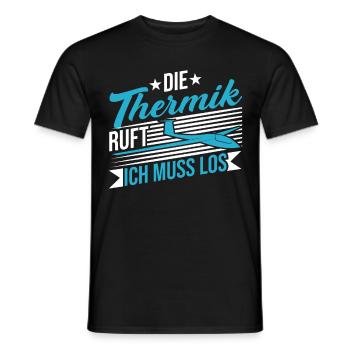 Thermik Segelfliegen Segelflieger - Männer T-Shirt - Schwarz - Vorne - AI Model Male 178 light (178cm)