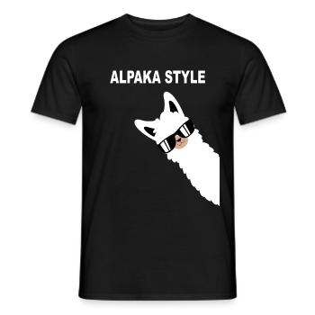Funny alpaca design alpaca style saying - Men's T-Shirt - black - Front - AI Model Male 178 light (178cm)