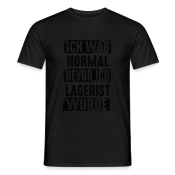 Lagerist Retro Lagerarbeiter Lager Logistik Logist - Männer T-Shirt - Schwarz - Vorne - AI Model Male 178 light (178cm)