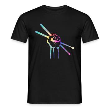 Drum sticks musique de batteur basse - T-shirt homme - noir - Devant - AI Model Male 178 light (178cm)