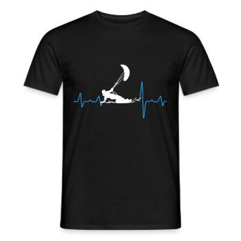 Heartbeat pulse kiting gift for kite friends - Men's T-Shirt - black - Front - AI Model Male 178 light (178cm)